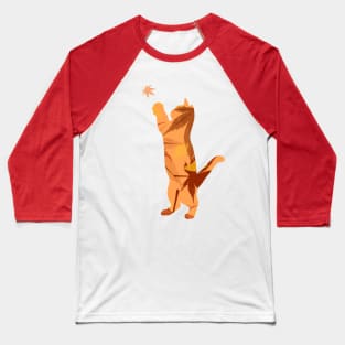 Autumn cat，Playing cat Baseball T-Shirt